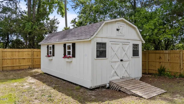 a view of wooden house