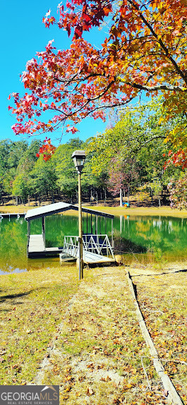 77 Paradise Cove Hartwell, GA 30643 - Photo 3 of 21 a view of a swimming pool with a bench and trees in the background