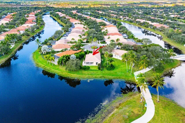 a view of a lake with houses