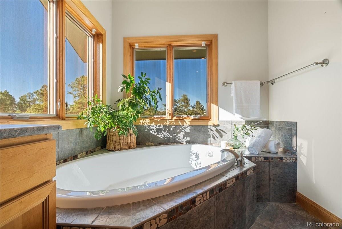 20682 Falcon Wing Road Indian Hills, CO 80454 - Photo 33 of 45 a bath tub sitting in a bathroom next to a window