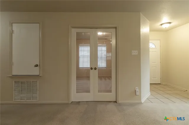 an empty room with a window