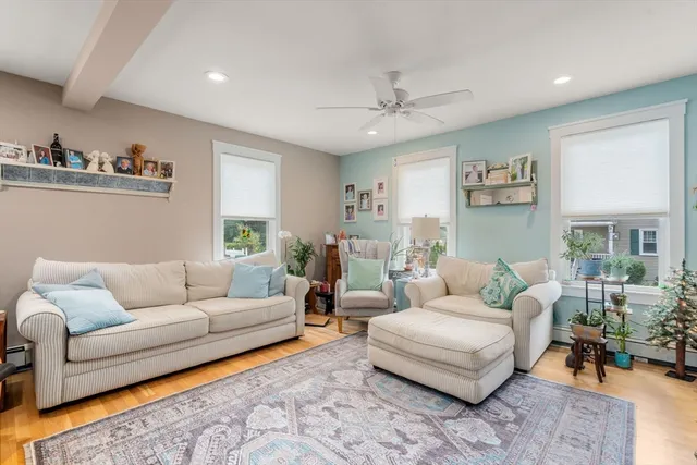 a living room with furniture and a couch