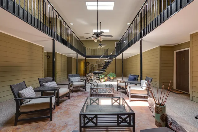 a outdoor living space with furniture