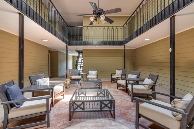 a outdoor living space with patio furniture