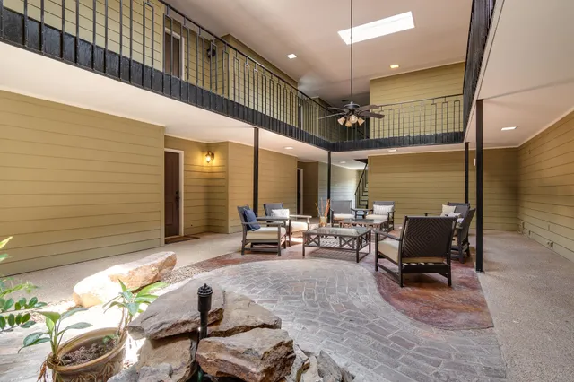 a outdoor living space with furniture