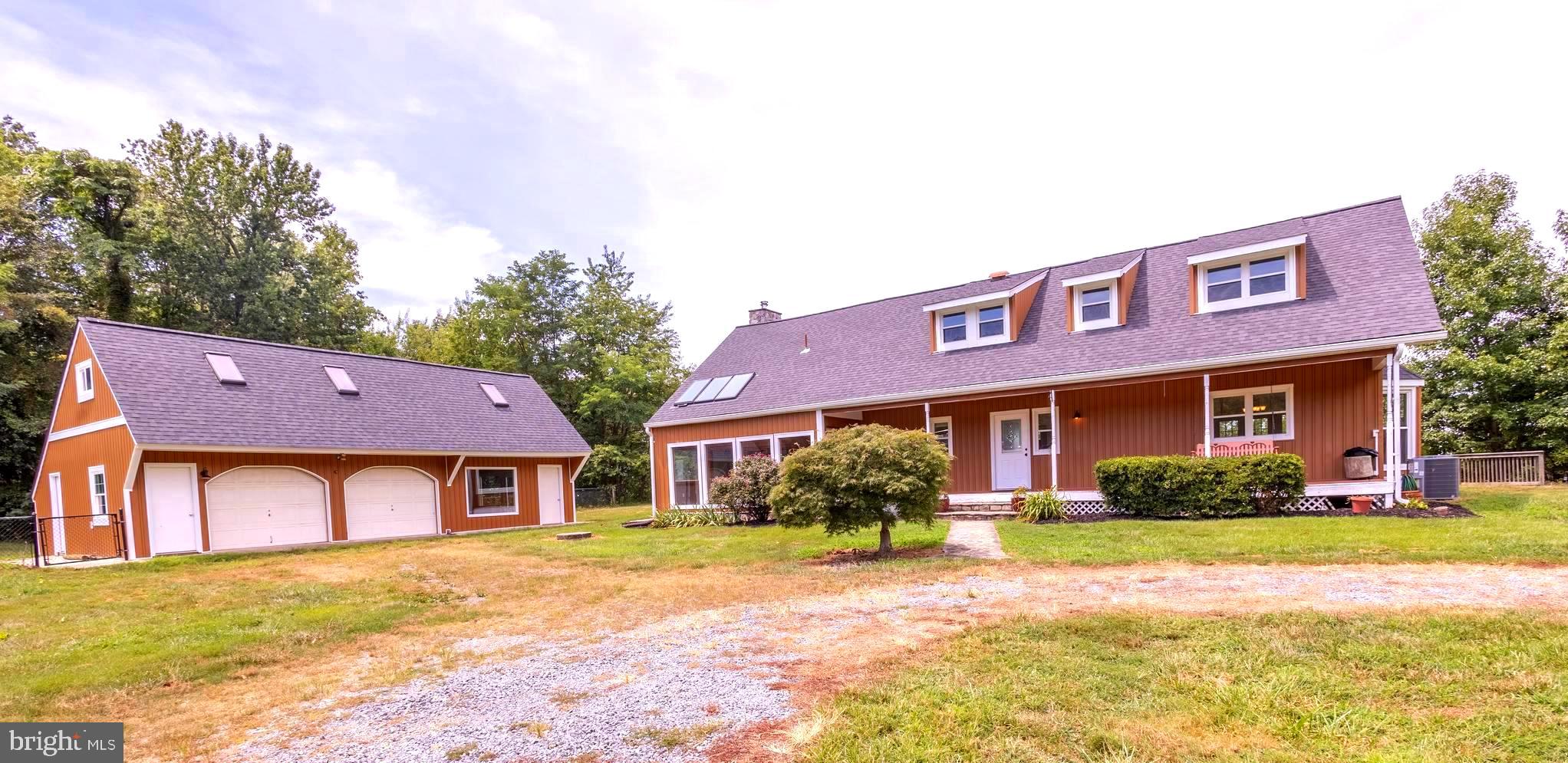 15466 Arthur Road King George, VA 22485 - Photo 2 of 46 Front Exterior w/Detached Garage & Gravel Driveway
