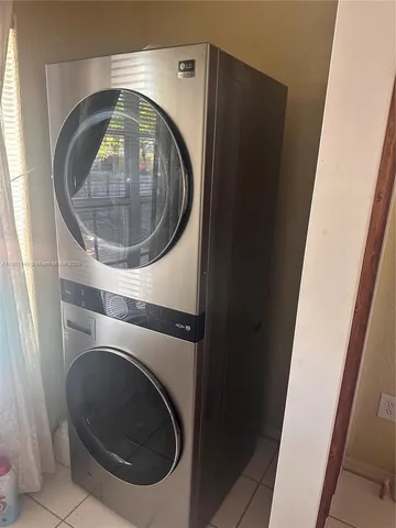 a close view of washer and dryer