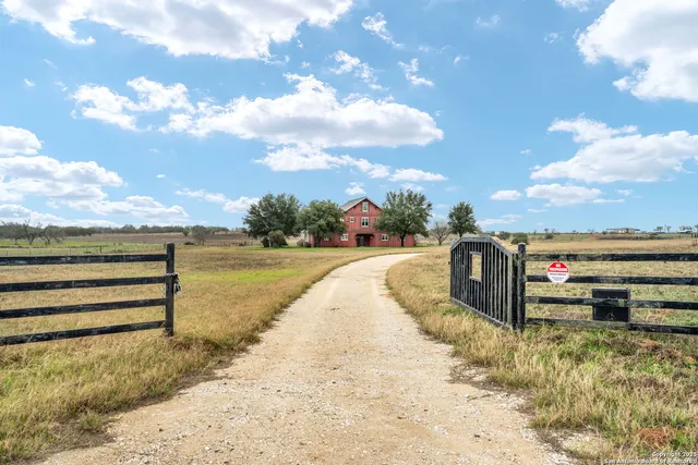 a view of a garden with an ocean