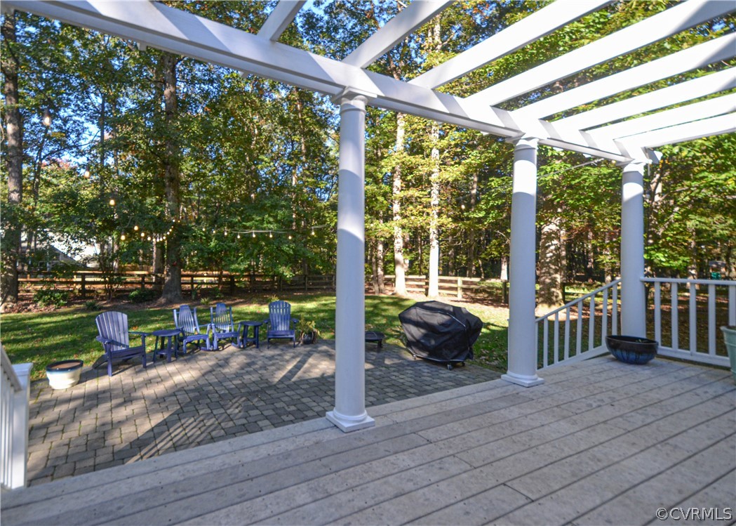 2262 Banstead Road Midlothian, VA 23113 - Photo 28 of 40 Deck leads to paver patio and large fenced-in yard