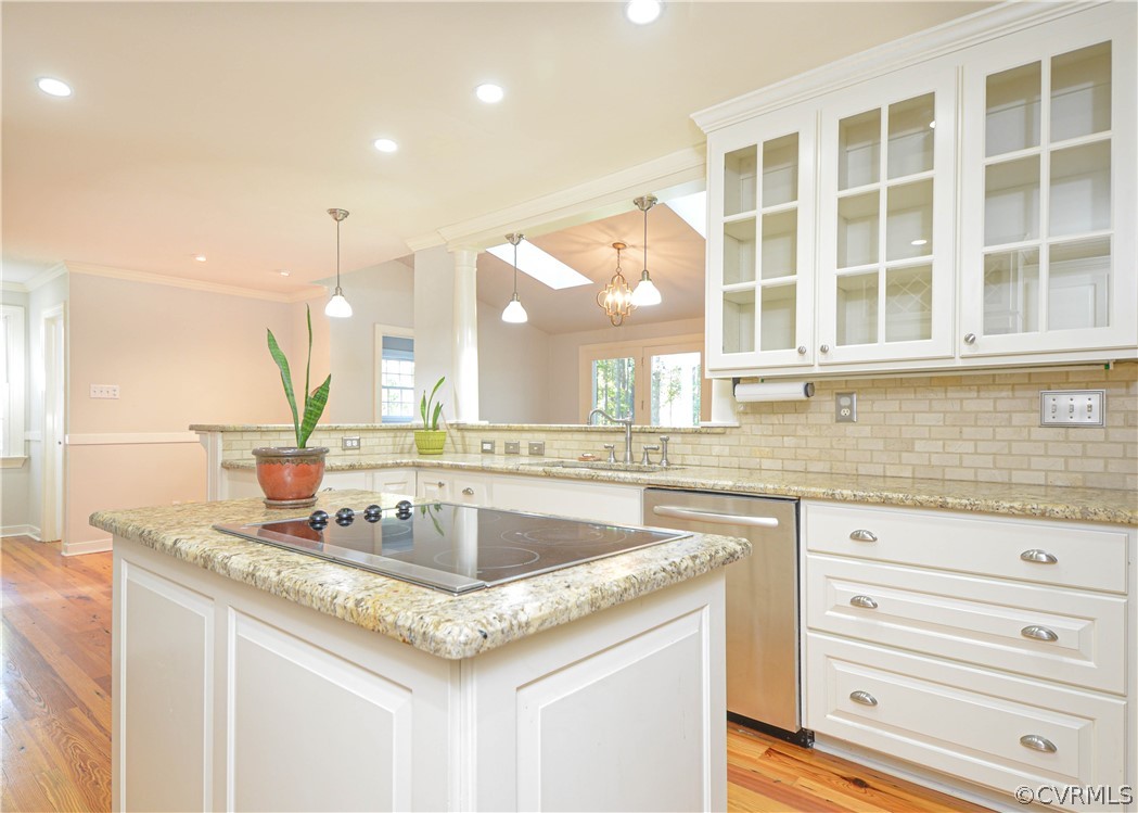 2262 Banstead Road Midlothian, VA 23113 - Photo 9 of 40 Renovated kitchen with white cabinetry, granite co