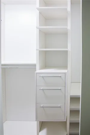 a close up view of a closet