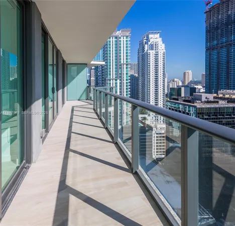 a view of balcony with city view
