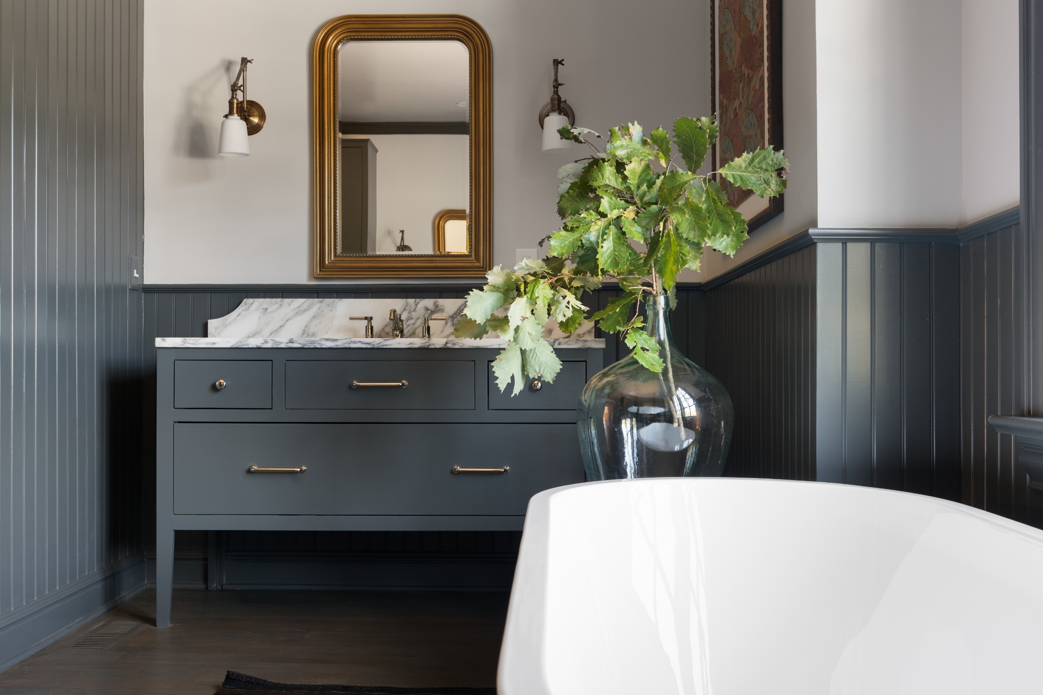 896 Sneed Road West Franklin, TN 37069 - Photo 34 of 55 a bathroom with a sink vanity and a mirror