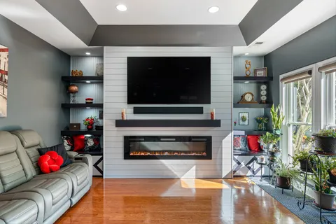 a living room filled with furniture