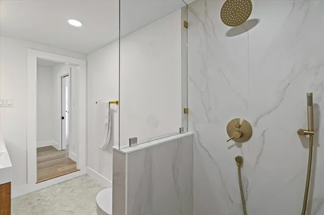 a bathroom with a shower