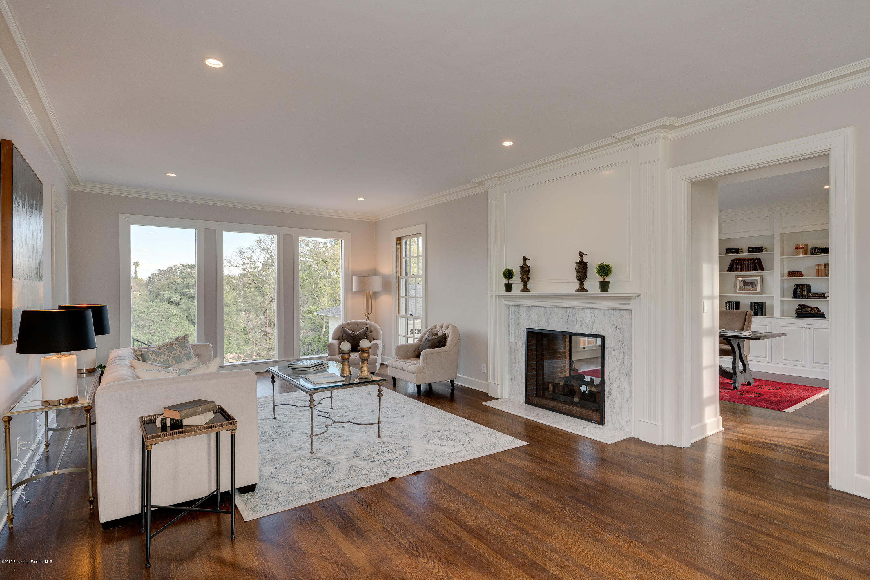 1234 Hillcrest Avenue Pasadena, CA 91106 - Photo 7 of 82 a living room with furniture fireplace and flat screen tv