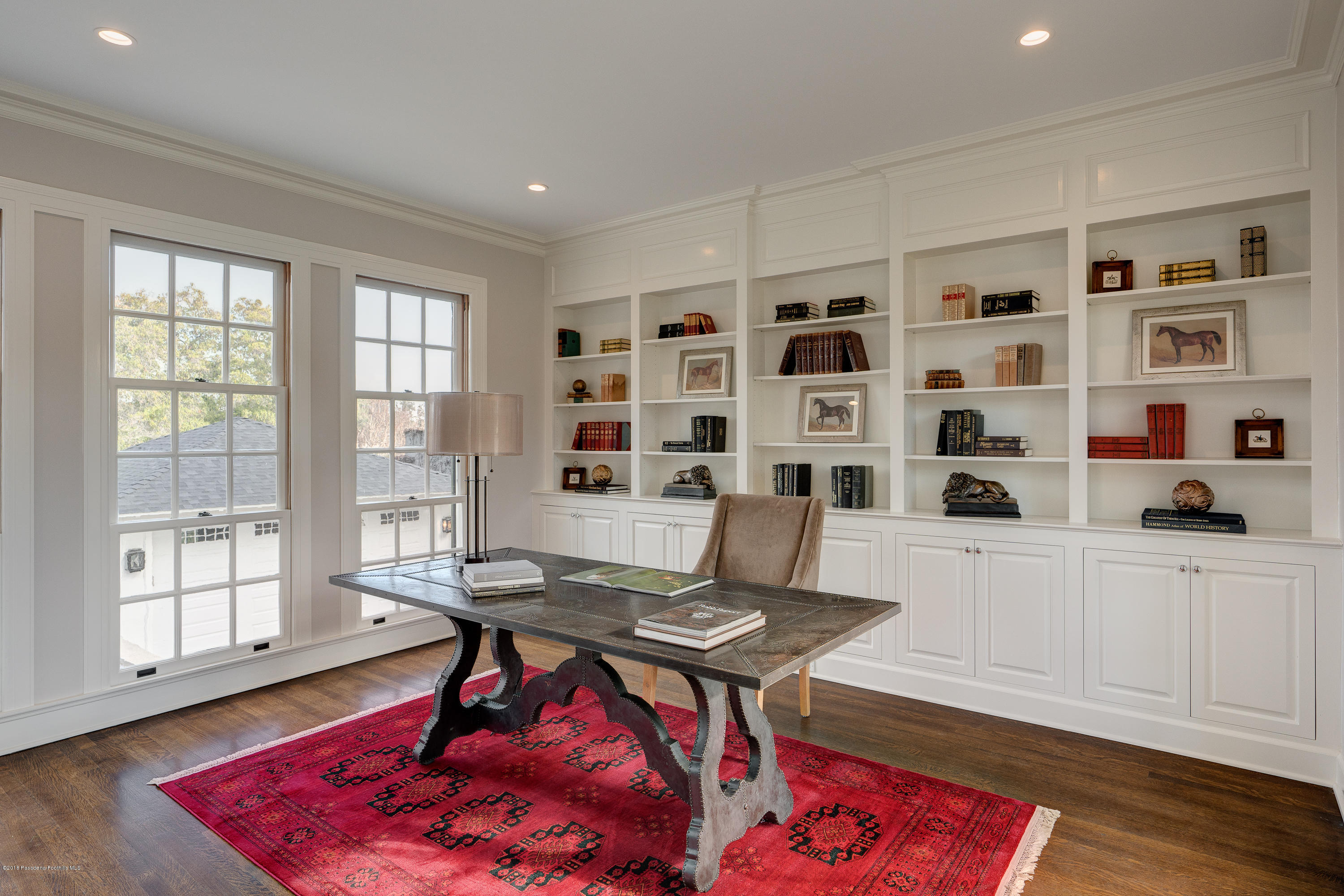 1234 Hillcrest Avenue Pasadena, CA 91106 - Photo 10 of 82 a workspace with furniture window and wooden floor