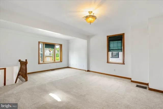 an empty room with a window