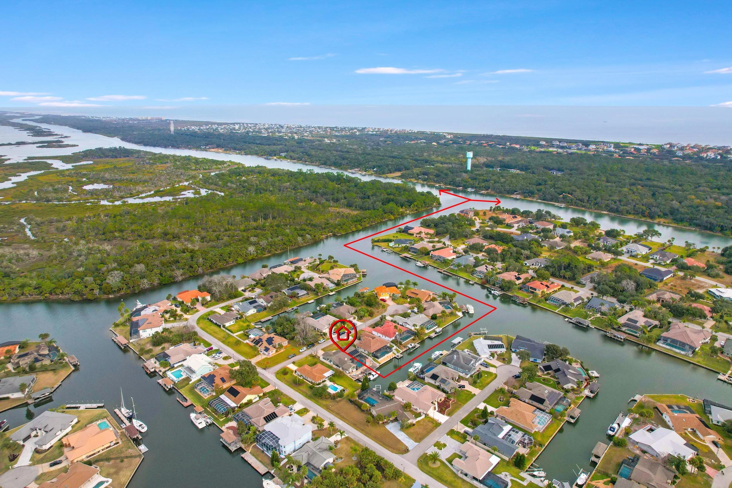 4 Calusa Court Palm Coast, FL 32137 - Photo 50 of 51 Aerial view of a nearby body of water