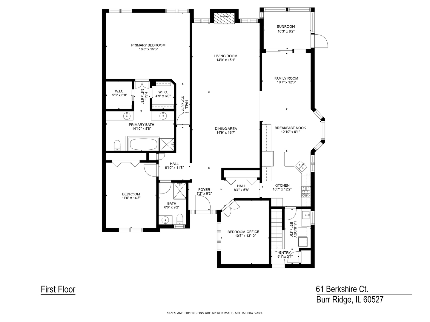 61 Berkshire Court Burr Ridge, IL 60527 - Photo 46 of 47 a picture of a floor plan