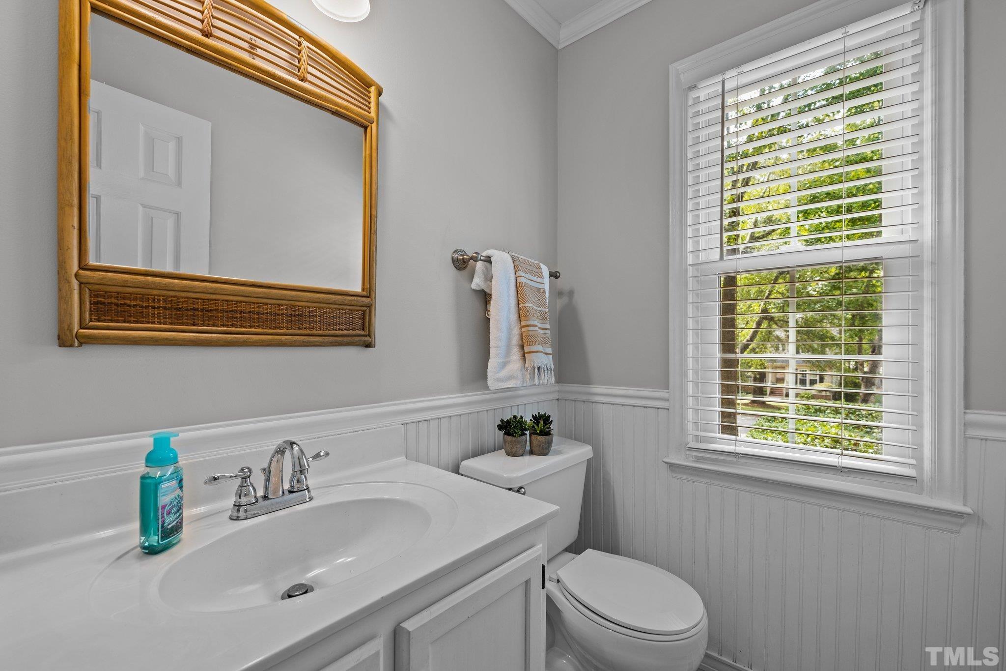 12028 North Exeter Way Raleigh, NC 27613 - Photo 12 of 48 a bathroom with a sink vanity mirror and toilet
