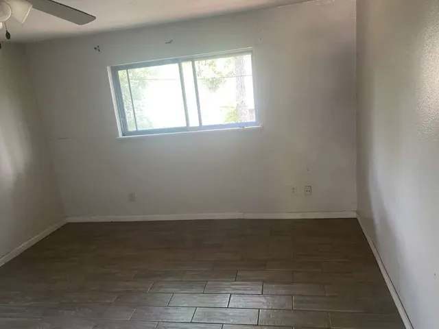 an empty room with a window