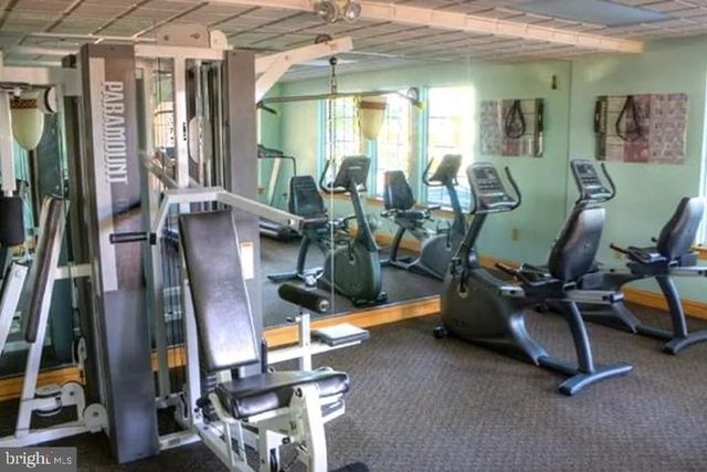 a room with gym equipment