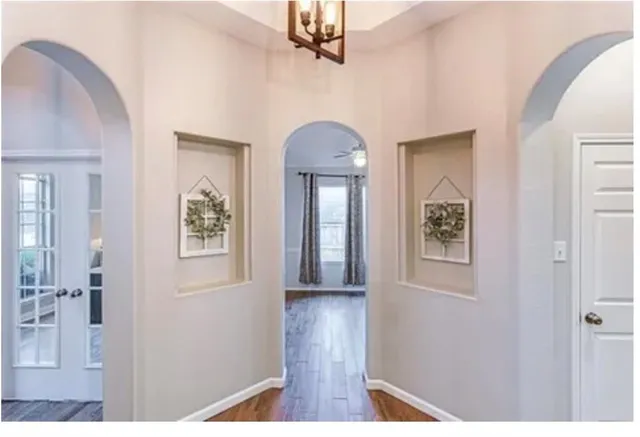 a view interior of a house with wooden floor