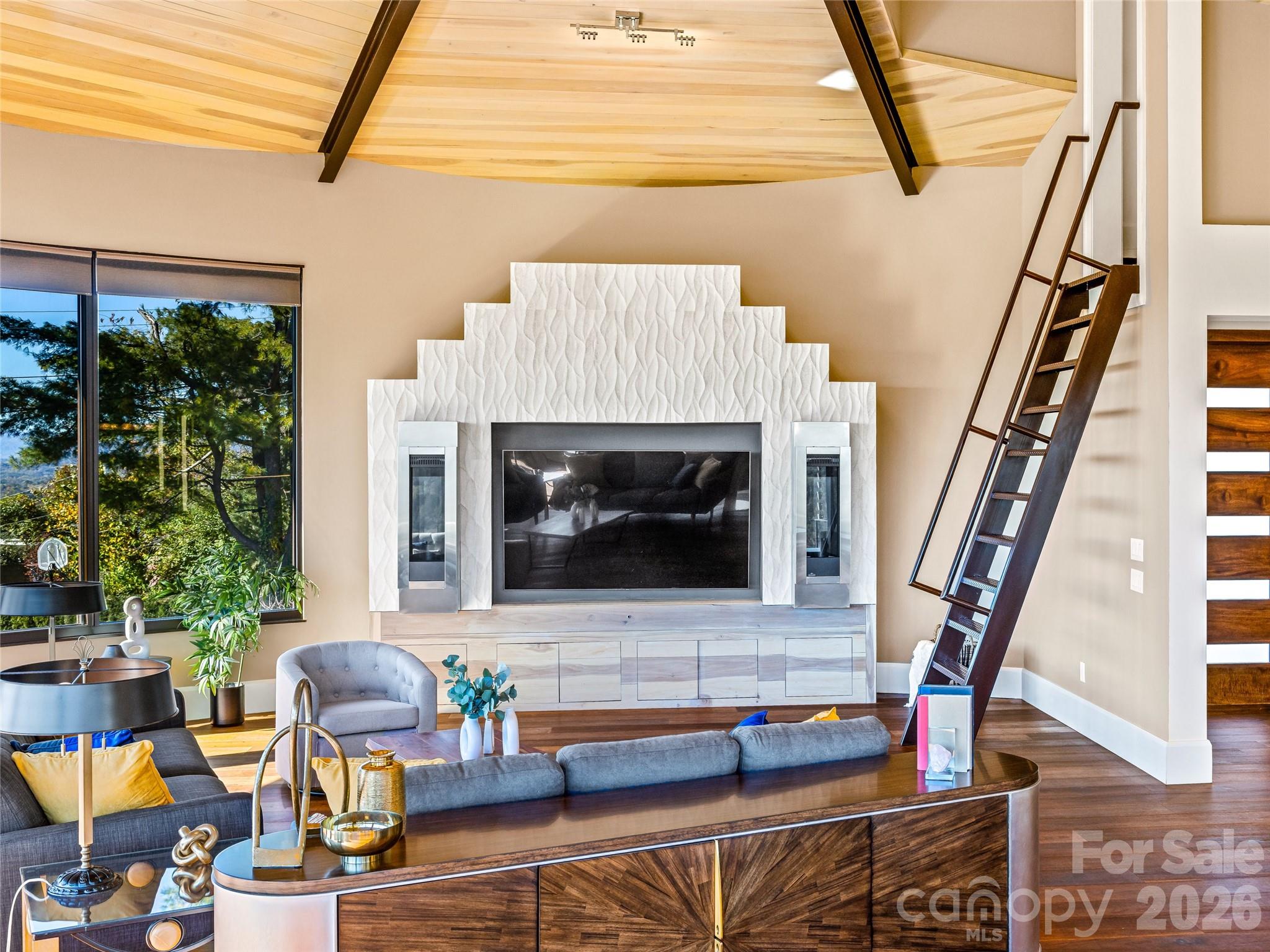 95 Horizon Hill Road Asheville, NC 28804 - Photo 11 of 47 a living room with furniture and a fireplace