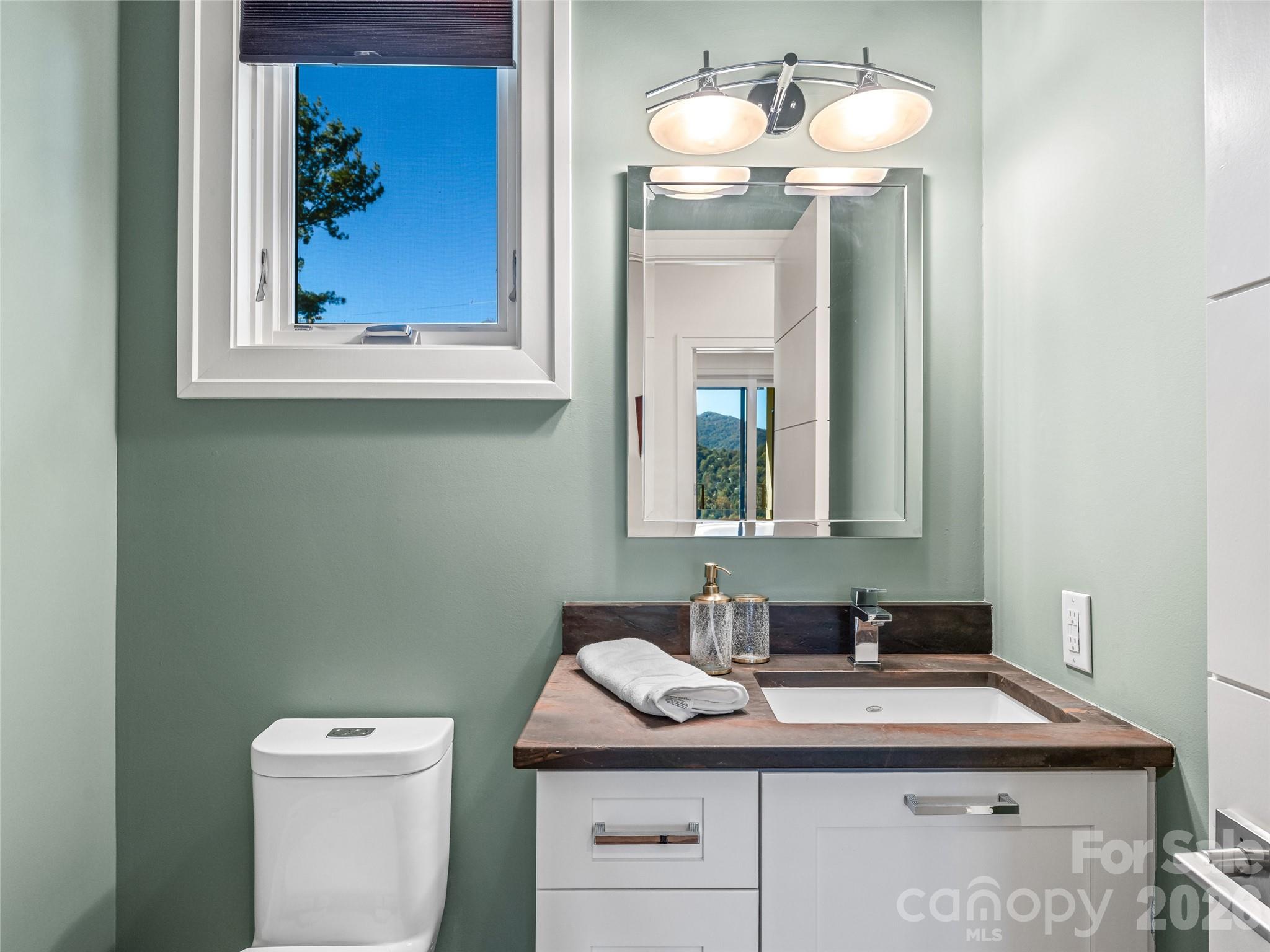 95 Horizon Hill Road Asheville, NC 28804 - Photo 25 of 47 a bathroom with a sink and a mirror