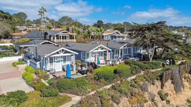 a view of a town with many houses