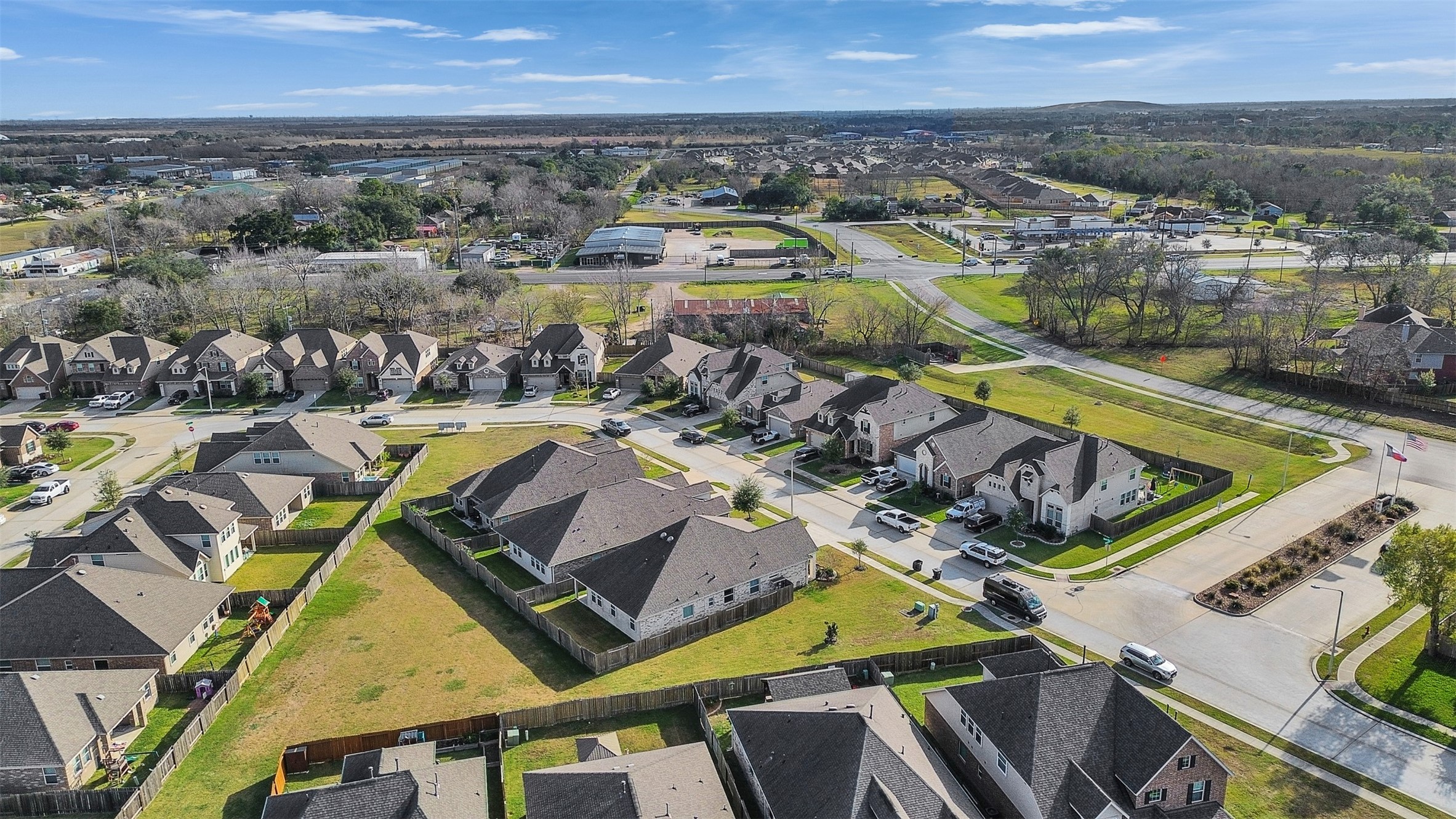 1841 Alyssa Way Alvin, TX 77511 - Photo 37 of 48 an aerial view of a swimming pool with seating area