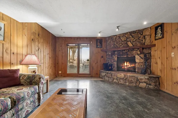 a living room with furniture and a couch