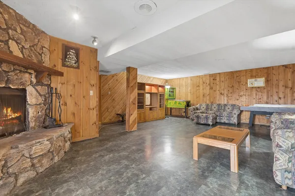 a living room with furniture and a couch