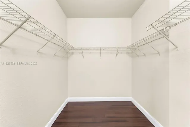 a view of a room with racks on the wall