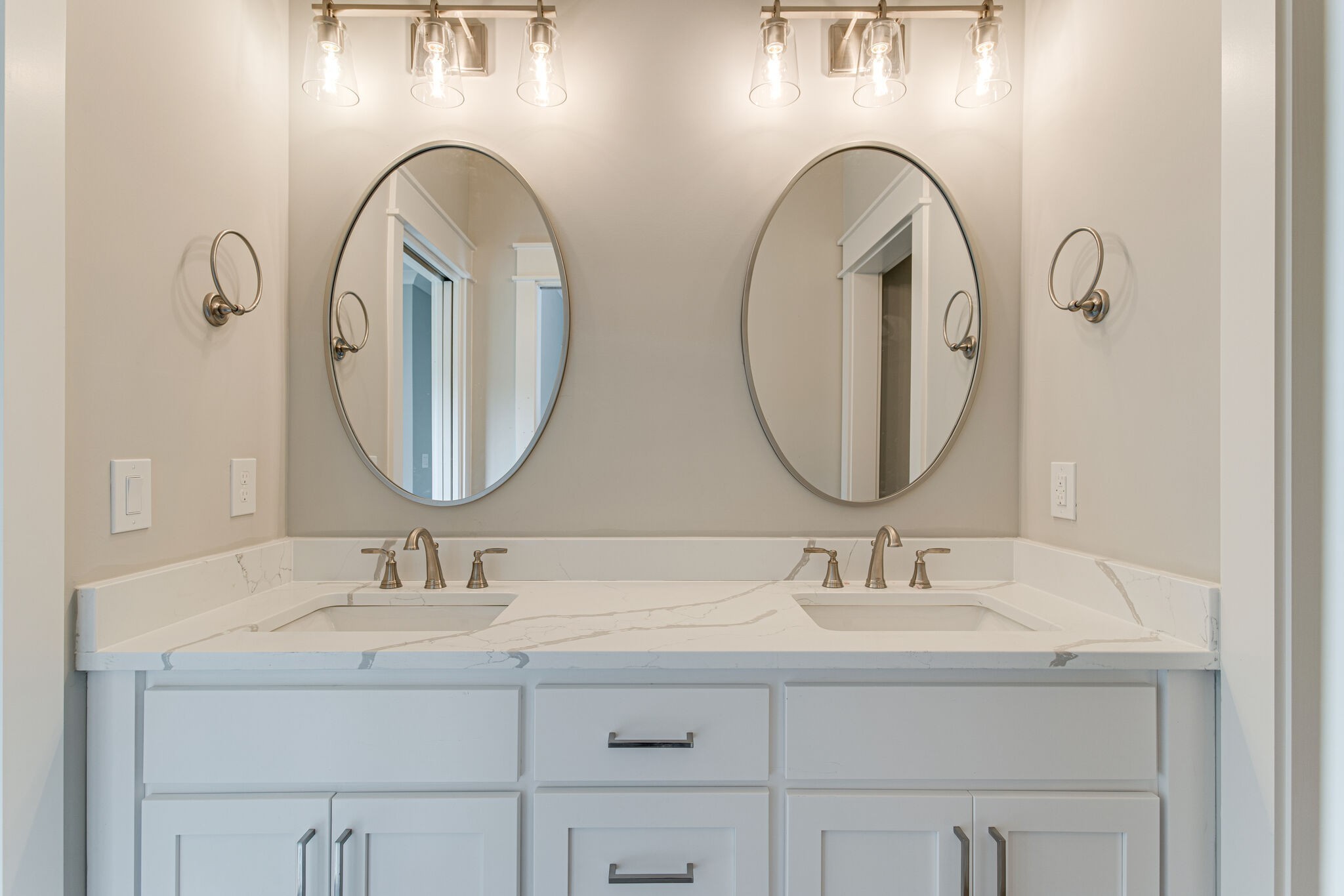 2617 Holly Spring Drive Murfreesboro, TN 37128 - Photo 38 of 50 a bathroom with a double vanity sink and a mirror