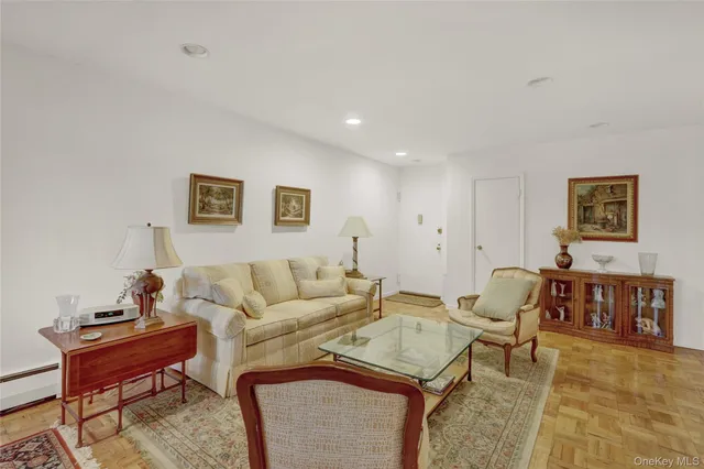 a living room with furniture and a couch