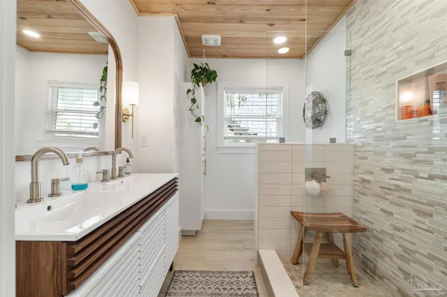 a bathroom with a shower