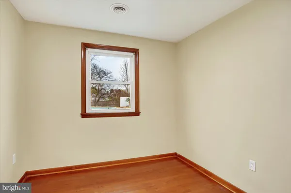 a view of a small space with a window