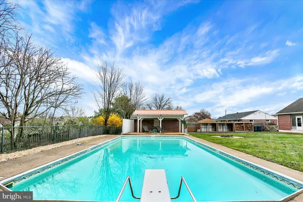 a view of a backyard with a large tree