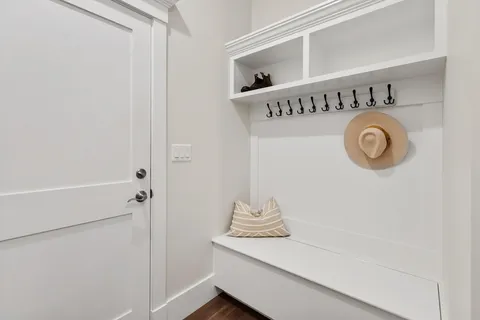 a close view of utility room with washer and dryer