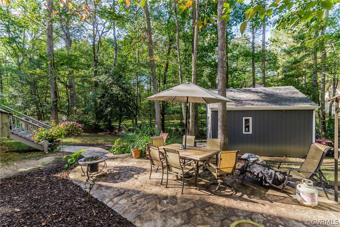 3216 Fortunes Ridge Road Midlothian, VA 23112 - Photo 40 of 41 a view of backyard with outdoor seating and trees