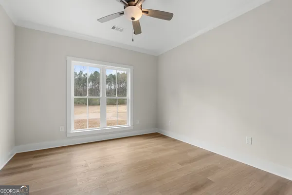 an empty room with a window