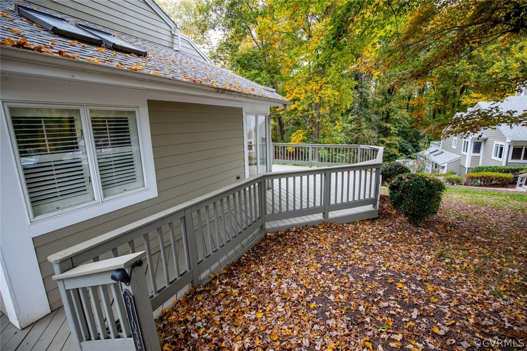 3103 E Stony Point Road, Unit END Richmond, VA 23235 - Photo 5 of 50 a view of a wooden house with a bench