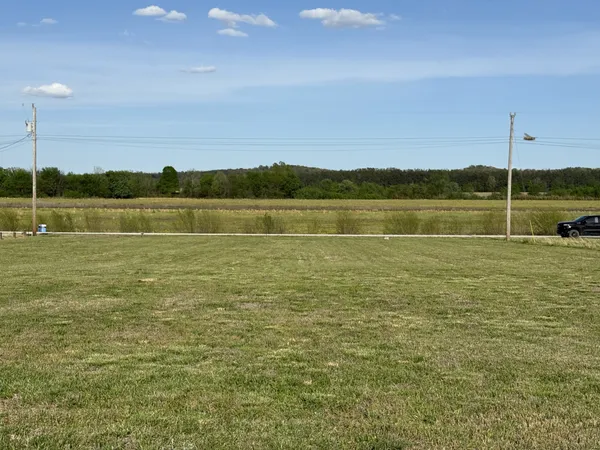 a view of a field with an ocean