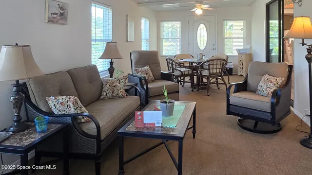 a living room with furniture