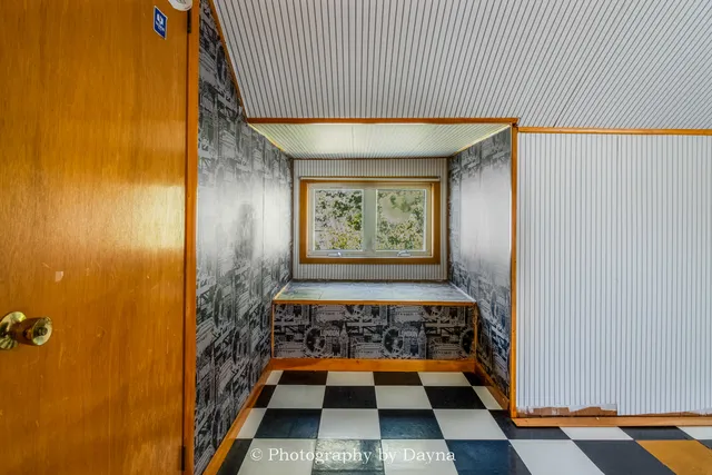 an empty room with a window