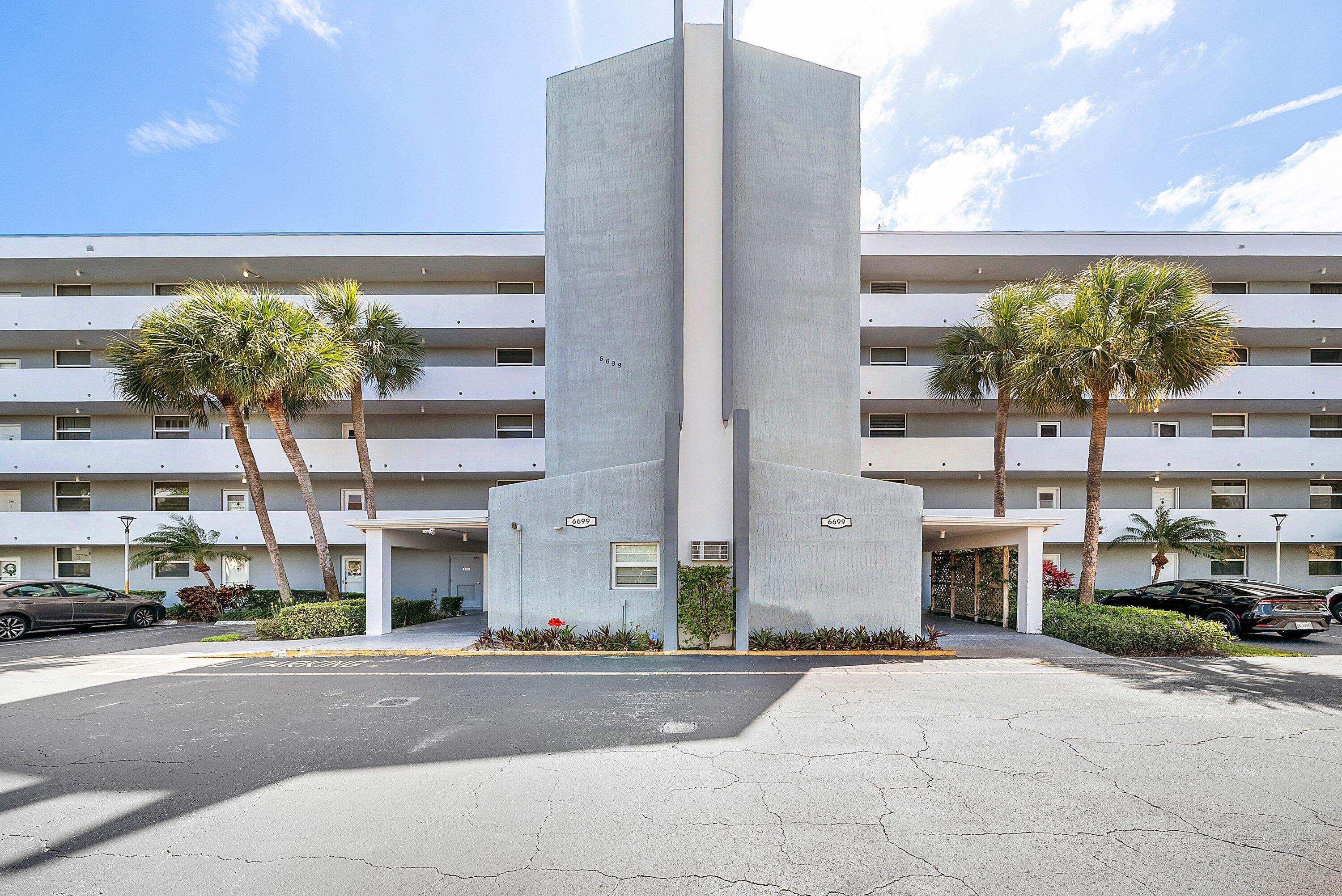 a building with trees in front of it
