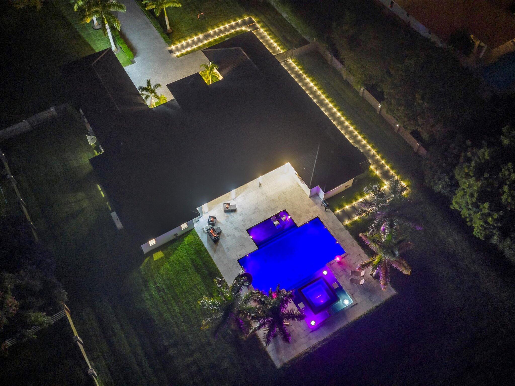 6122 Southwest 173rd Way Southwest Ranches, FL 33331 - Photo 129 of 137 Nighttime Aerial