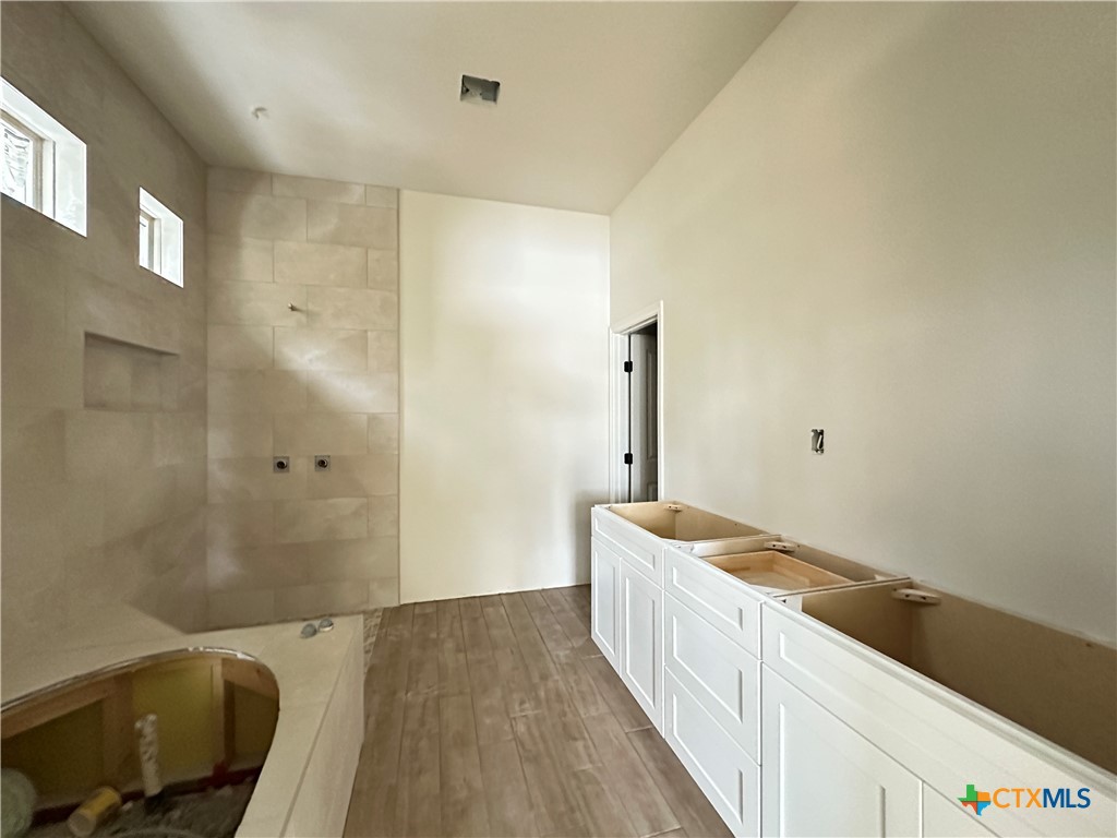 643 Bald Eagle Loop Salado, TX 76571 - Photo 17 of 20 a spacious bathroom with a granite countertop tub sink and mirror
